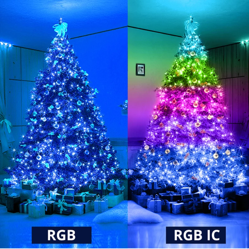 Guirlande lumineuse LED USB 2023, décoration d'arbre de noël, avec application Bluetooth intelligente, télécommande, décoration de maison, cadeau féerique