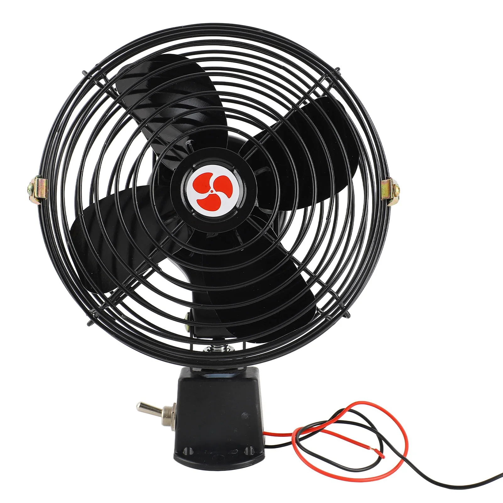 12V RV Cooling Fan, Dual-Speed, Heavy-Duty, Silent Metal Car Fan, Suitable for Trucks, RVs, Cars, Ships, and Buses