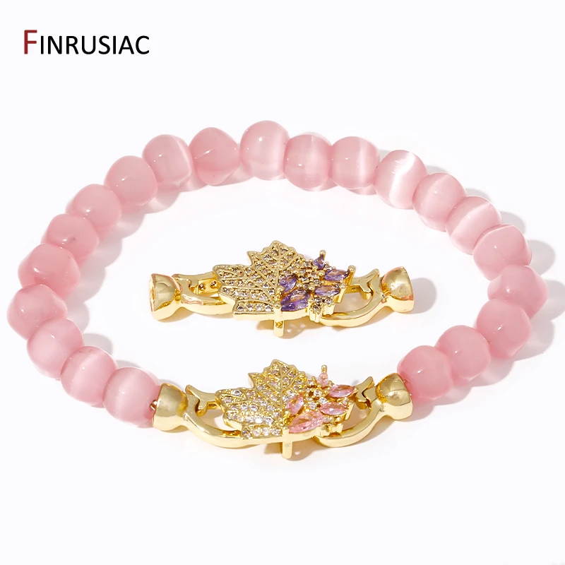 DIY Women Needlework Jewelry Making Supplies,18K Gold Plated Leaf Fastener Closure Lock Clasps Jewelry Accessories