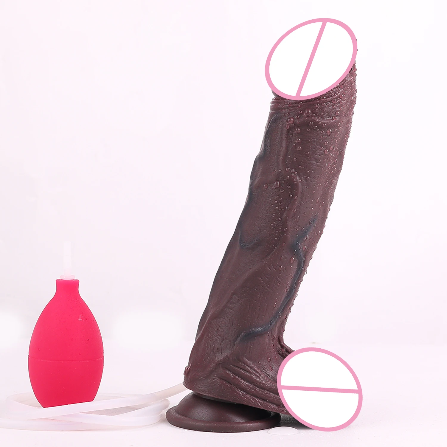 SXXY 9.44 ''أسود سيليكون لينة التدفق دسار مع مصاصة قوية الجلد الشعور القذف المكونات الشرج لعبة الجنس للرجال النساء 18 + #1