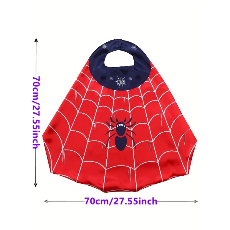 مجموعة ملابس شخصيات كارتون سبايدر هيرو للأولاد، قناع، أساور معصم لحفلات الهالوين لحفلات البيت للأولاد