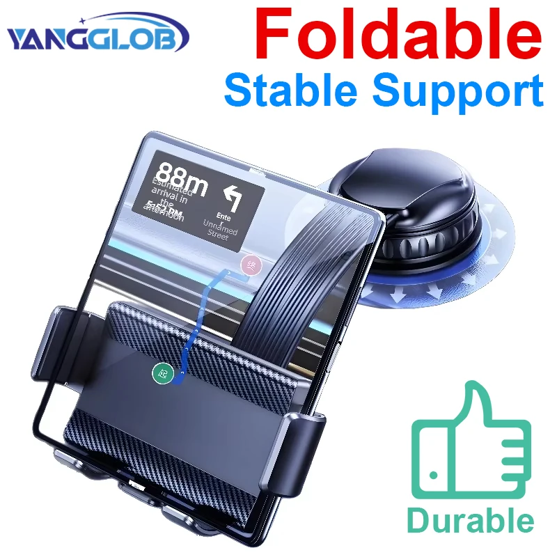 

Hipacool Car Suction Cup Phone Holder for Z Fold 7 6 Phone Stand Dashboard Phone Bracket for 4.7-12.9" iPhone 17 Pro Max Samsung