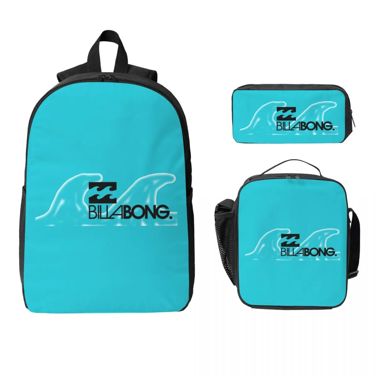 

Fashion Billabongs Anime Backpack Student BookBag School Bag Computer Shoulder Bags 3ps Insulated Lunch Bag Pencil Case