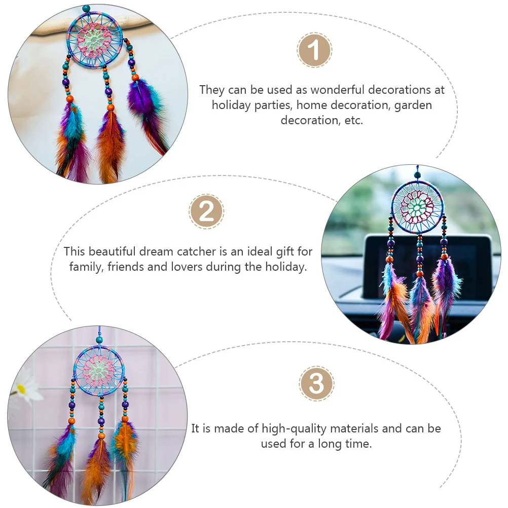 

Dream Catcher Ornament Home Decor Accessories Hand Made Wall Decorations for Bedrooms Colorful