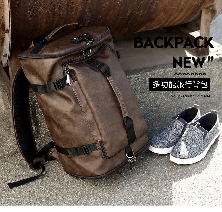 Vintage Business Laptop Backpack for Men,Waterproof Travel Commuter Bag,Large Capacity Retro Casual Daypack with USB Port