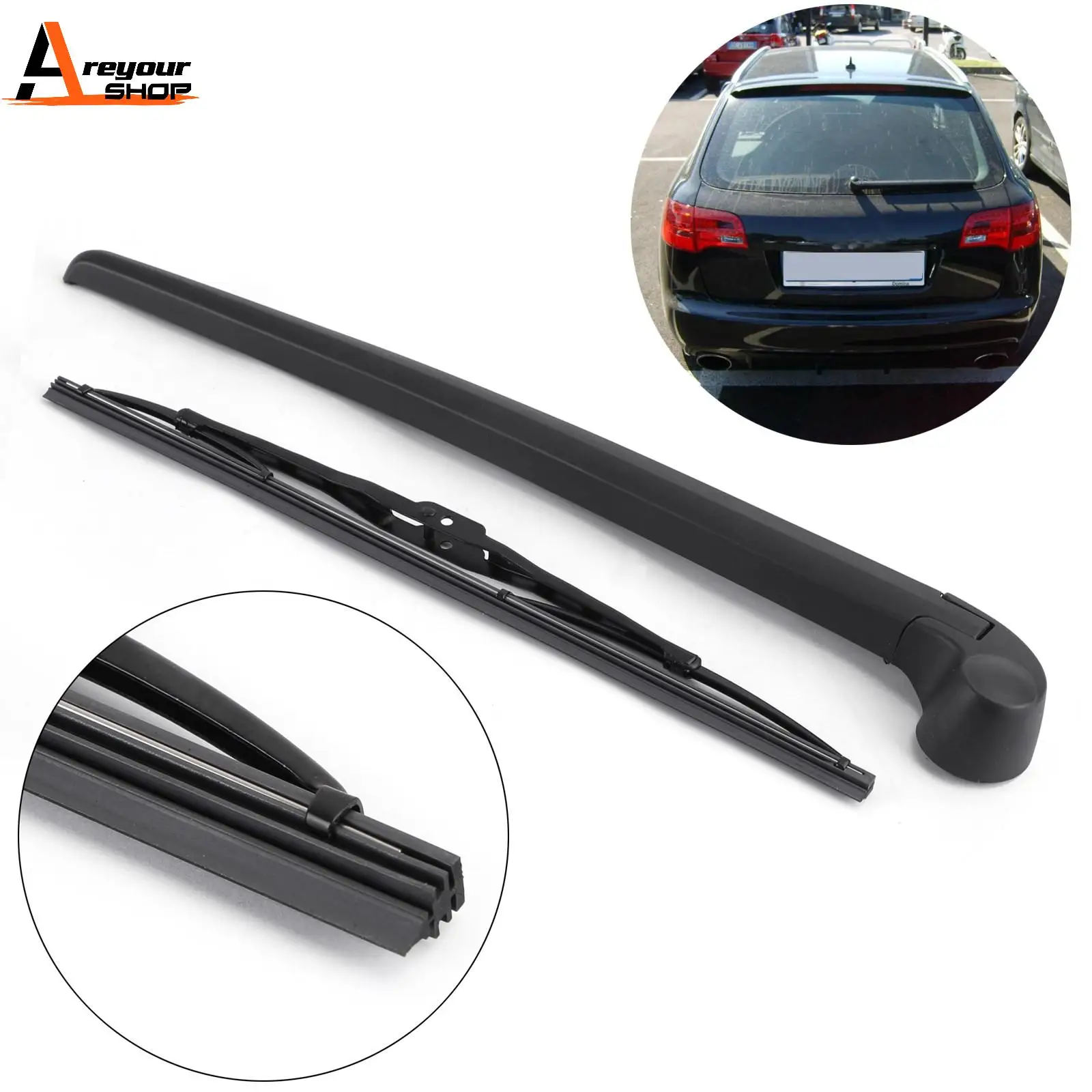 Areyourshop Rear Window Windshield Wiper Arm Blade For AUDI A6 (4F C6) Avant Allroad 4F9955205 4F9955407 Car Accessories Parts