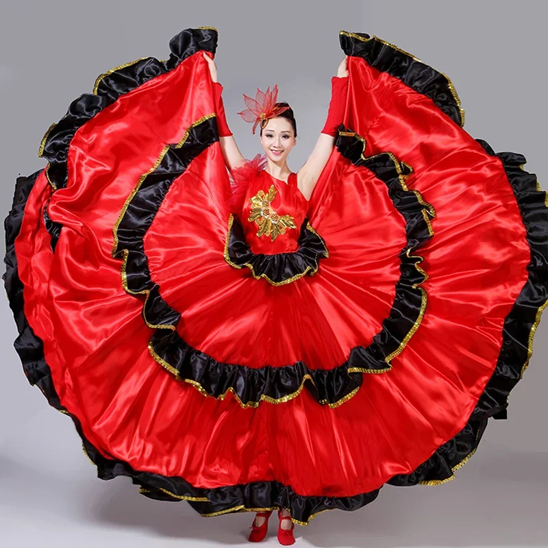 Flamenco Skirt Spanish Senorita Flamenco Dancer Fancy Dress Costume Brazil Dance Costume Gypsy Ro Flamenco Dress S-XXXL DL2891