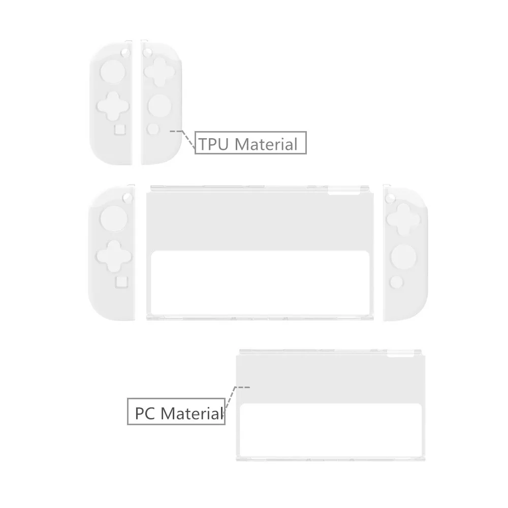 TPU Soft Transparent Shell Schutzhülle Clear Protector Case für Nintendo Switch OLED Spielkonsole Zubehör