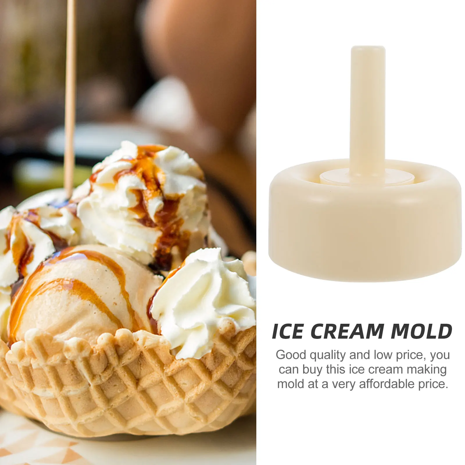 

1 set 1 Set Of Ice Cream Bowl Mold Beige Plastic Kitchen Supplies Diy Ice Cream Making Tool Home Dessert Gadget