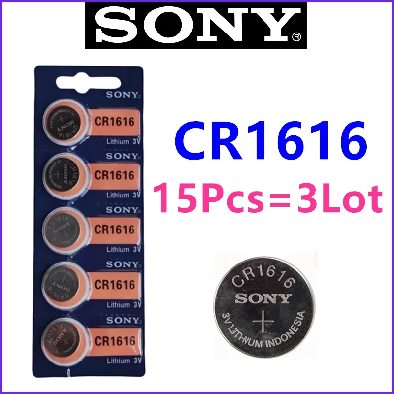 15Pcs Original For Sony CR1616 3V Lithium Battery Watch Toy Calculator Car Key Remote Control Button Coin Cells