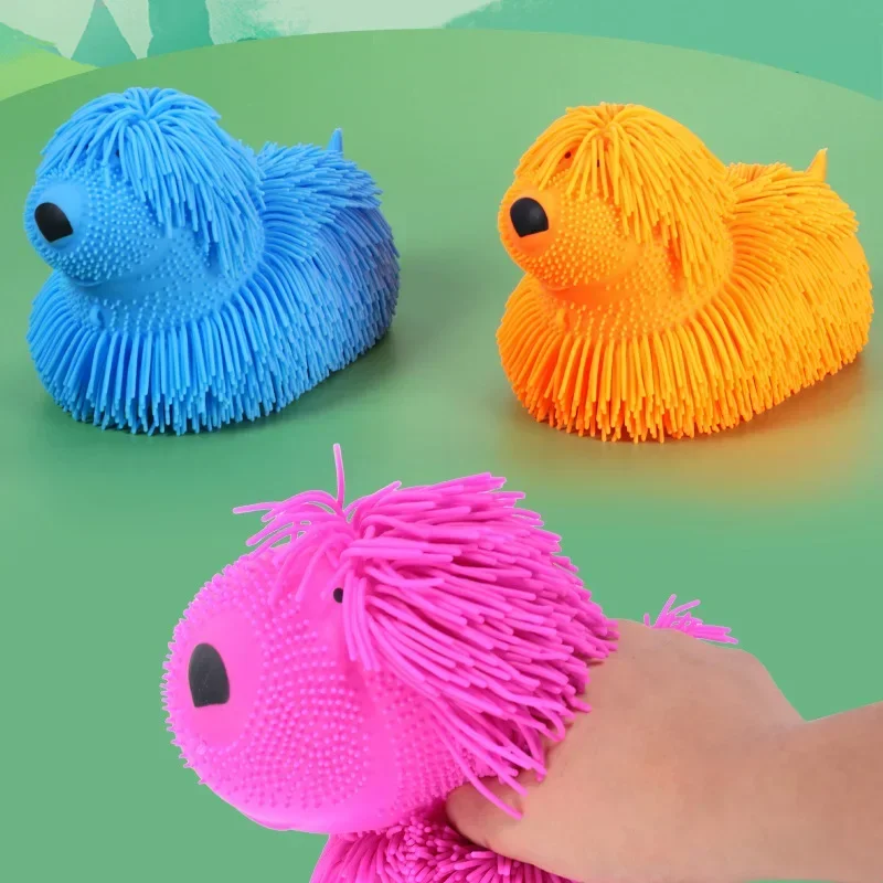 1/3PCS Simulation Dog Cat Animal Dense Hair Ball Cute Children Pinch Music Compulsion Vent Decompression Ball Toys