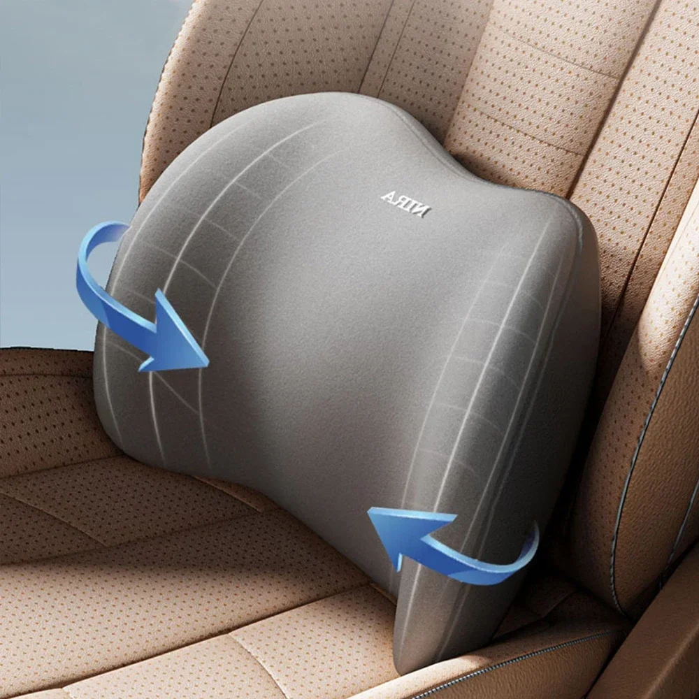 Car Headrest Lumbar Support Memory Foam Vertebral Lumbar Support Car Neck Pillow Back Cushion Office Car Interior Accessories