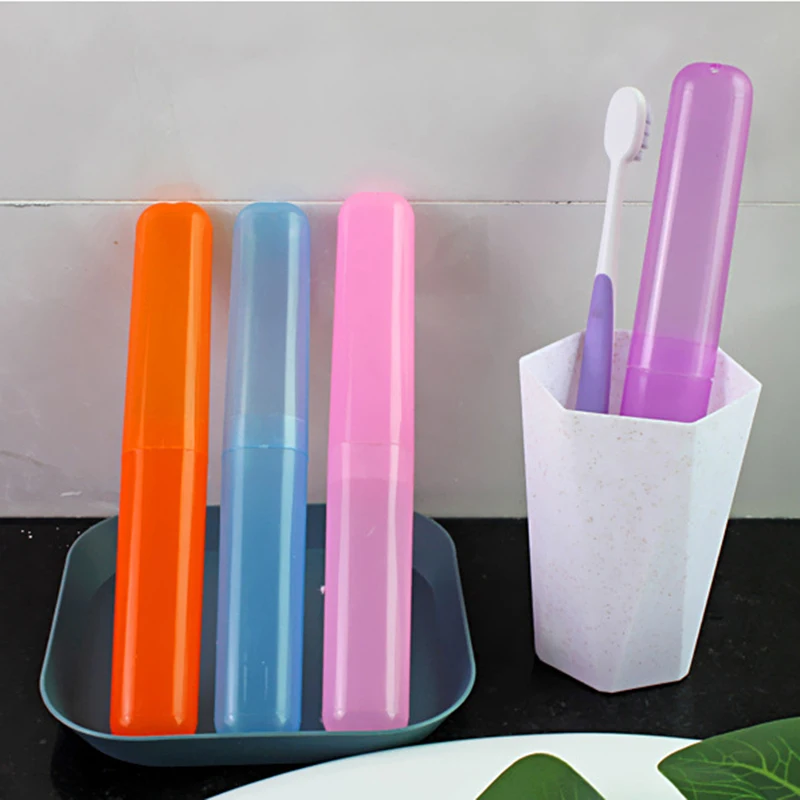 Hot Toothbrush Holders Portable Travel Hiking Camping Toothbrush Case Storage Box Tube Cover Protective Cover Bathroom Organizer