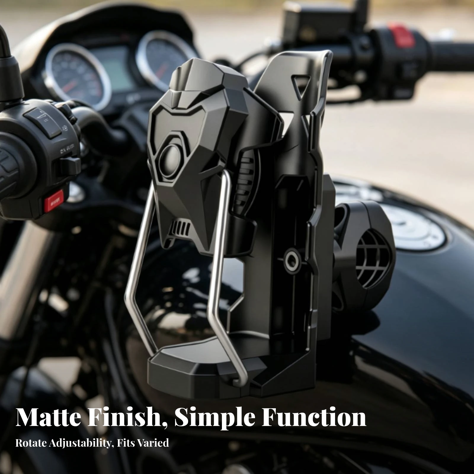 Bottle Holder Lightweight Motorcycle Bottle Cage with Rotating Mount Motorcycle Beverage Holder Compact Anti-Vibration-Resistant
