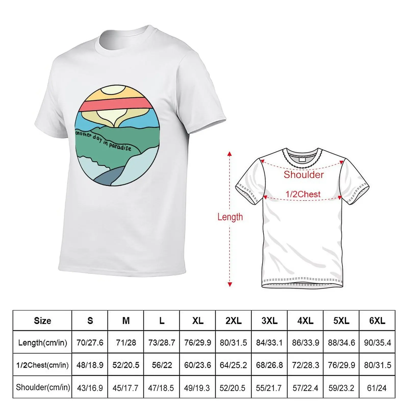 Another day in Paradise Landscape T-Shirt blacks vintage clothes men workout shirt