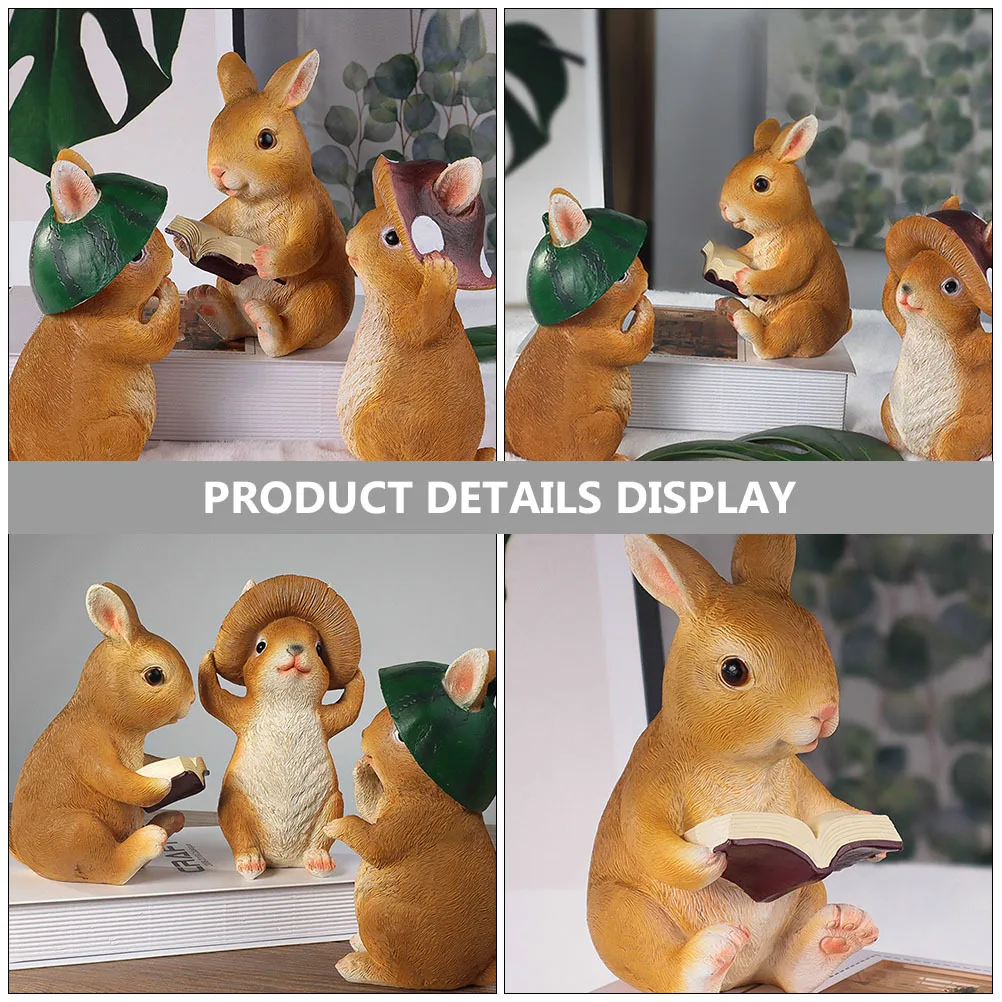 

1pc Resin Rabbit Statue Small Rabbit Decor For Garden Outdoor Indoor Tabletop Ornament Home Patio Courtyard Villa Decorations