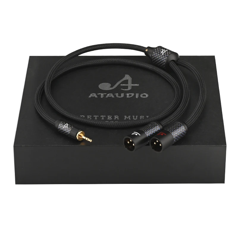 ATAUDIO HiFi-Stereo Audiokabel 3,5 mm auf 2XLR 4