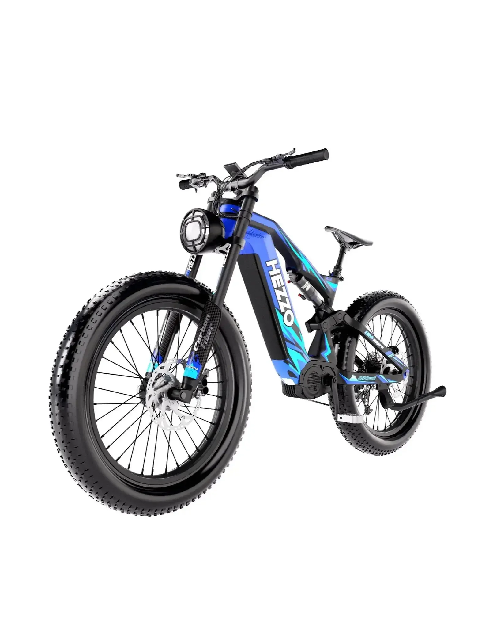 AliExpress HEZZO K9 Carbon fiber Adult Electric Bike 1500W Motor E-Mountain bike 52V21AH Battery Electric Bicycle 26''Fat Tire Men's E-bike
