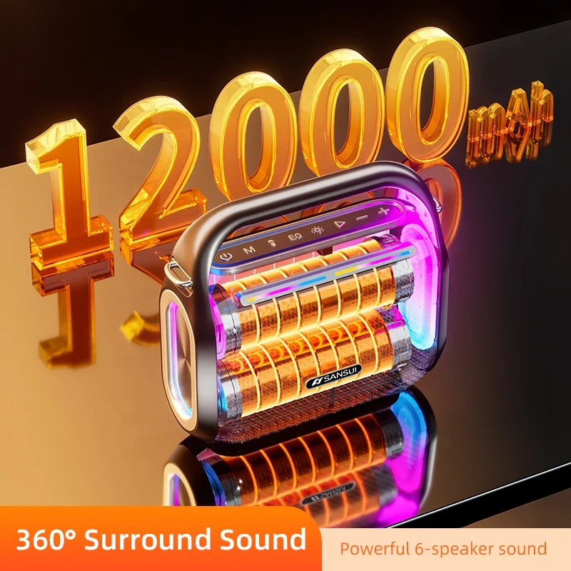 Altoparlante Blue Tooth SANSUI D99 Altoparlante portatile wireless Blue Tooth 5.0 Bassi potenti e luci colorate