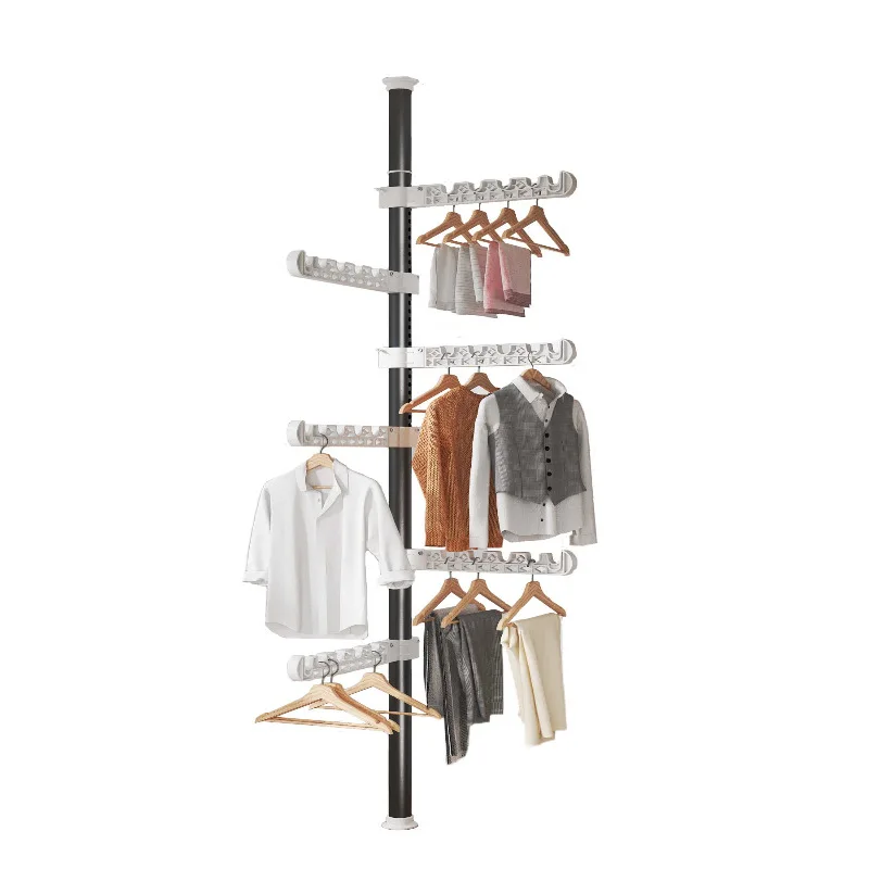 

Clothes drying rack household floor-to-ceiling bedroom non-punching telescopic rod balcony window drying hanger artifact