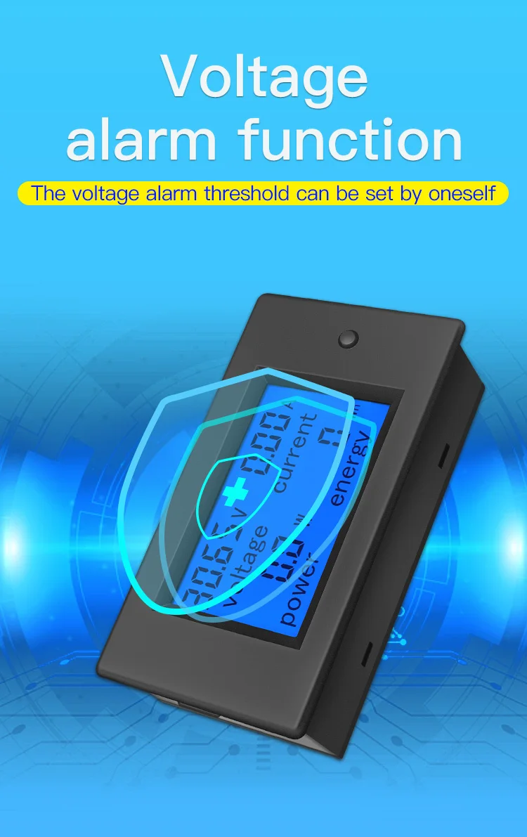 Upgrade USB-Anschluss pzem051 50/100a DC digitales Ampere meter Voltmeter 6,5-V 4 in1 lcd Motorrads pannung Strom Strom Energie monitor – Detail 7