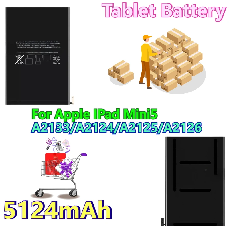 

5124mAh Tablet Battery for Apple IPad Mini5 A2133/A2124/A2125/A2126