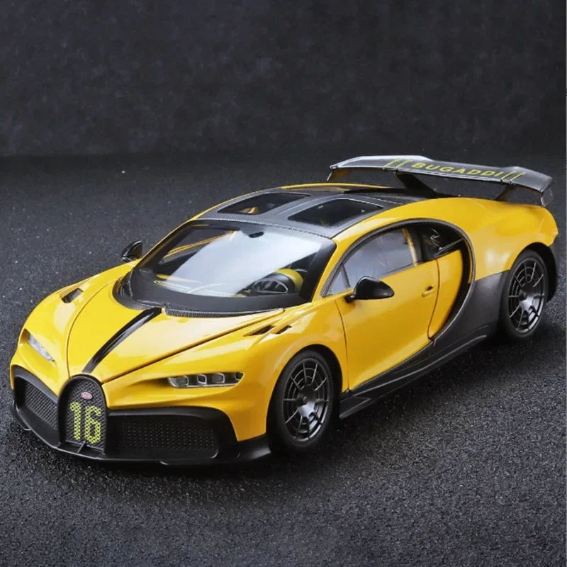 1:18 Bugatti Chiron PUR SPORT Legierung Sport Modell Diecast Metall Rennwagen Fahrzeug Modell Sound und Licht Simulation Kinder Spielzeug Geschenk