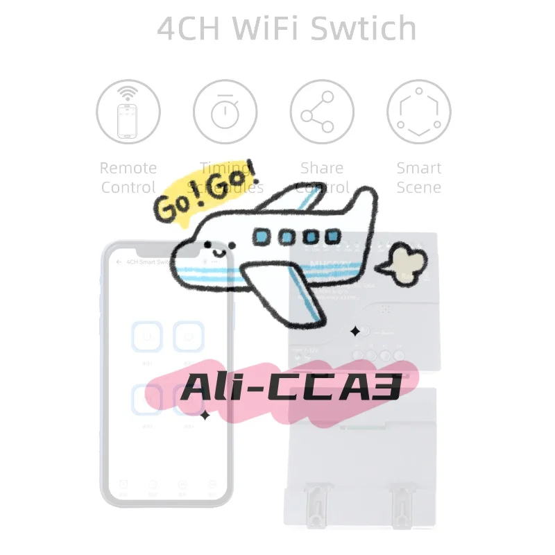 

4CH Tuya Wifi Smart Switch AC 220V 85-250V Relay Home Intelligent Automation Remote Control Work With Alexa Google Home