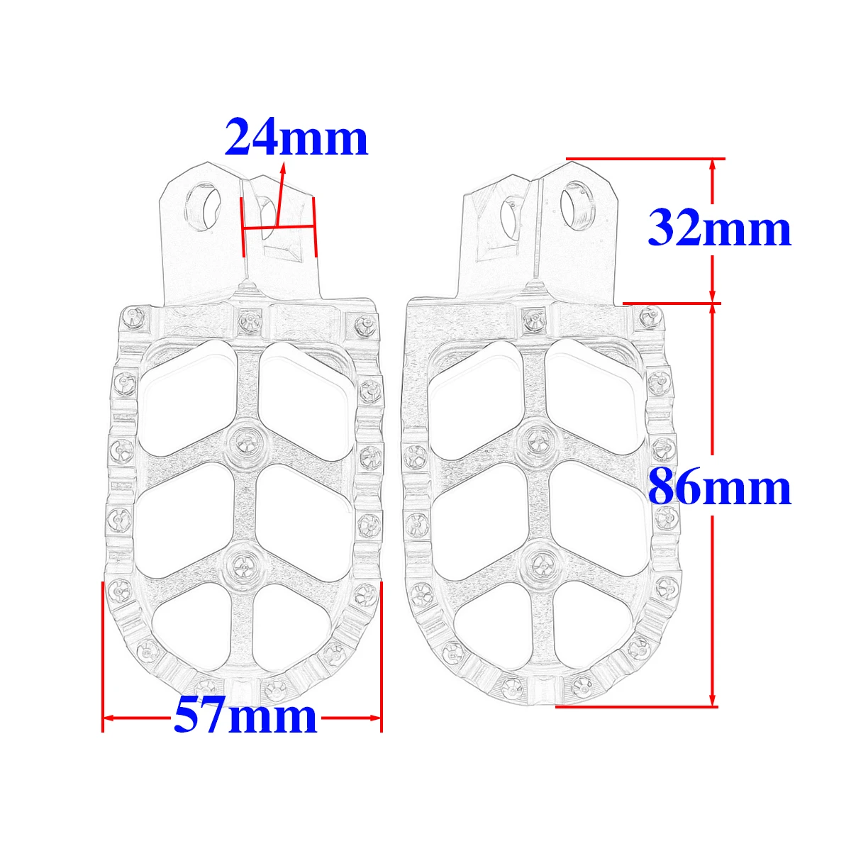 Widened Anti-Slip Foot Pegs Footrest Pedals For Suzuki DRZ400 DRZ400S DRZ400SM RM125 RM250 RM250Z RMX250 Motorcycle Accessories