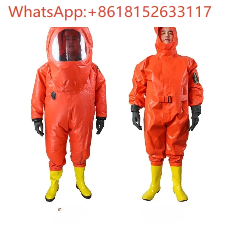 ملابس واقية كيميائية مغلقة بالكامل شديدة التحمل من قطعة واحدة مقاومة للأحماض والكيميائية الحيوية والقلويات #1