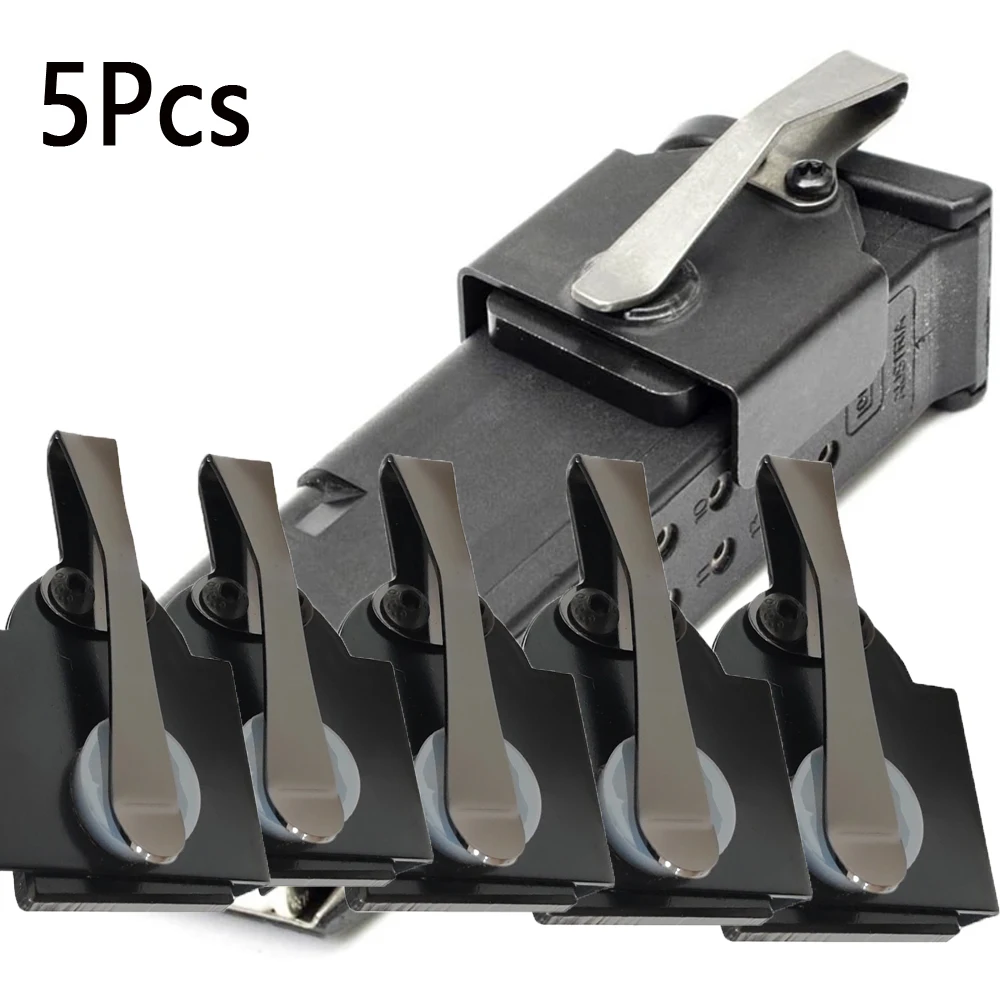 Tactical 5Pcs Heavy Duty Magnetic Pocket Magazine Belt Clip Mag Holder for Hunting Airsoft  Single Double Stack Pistol 9mm / .40