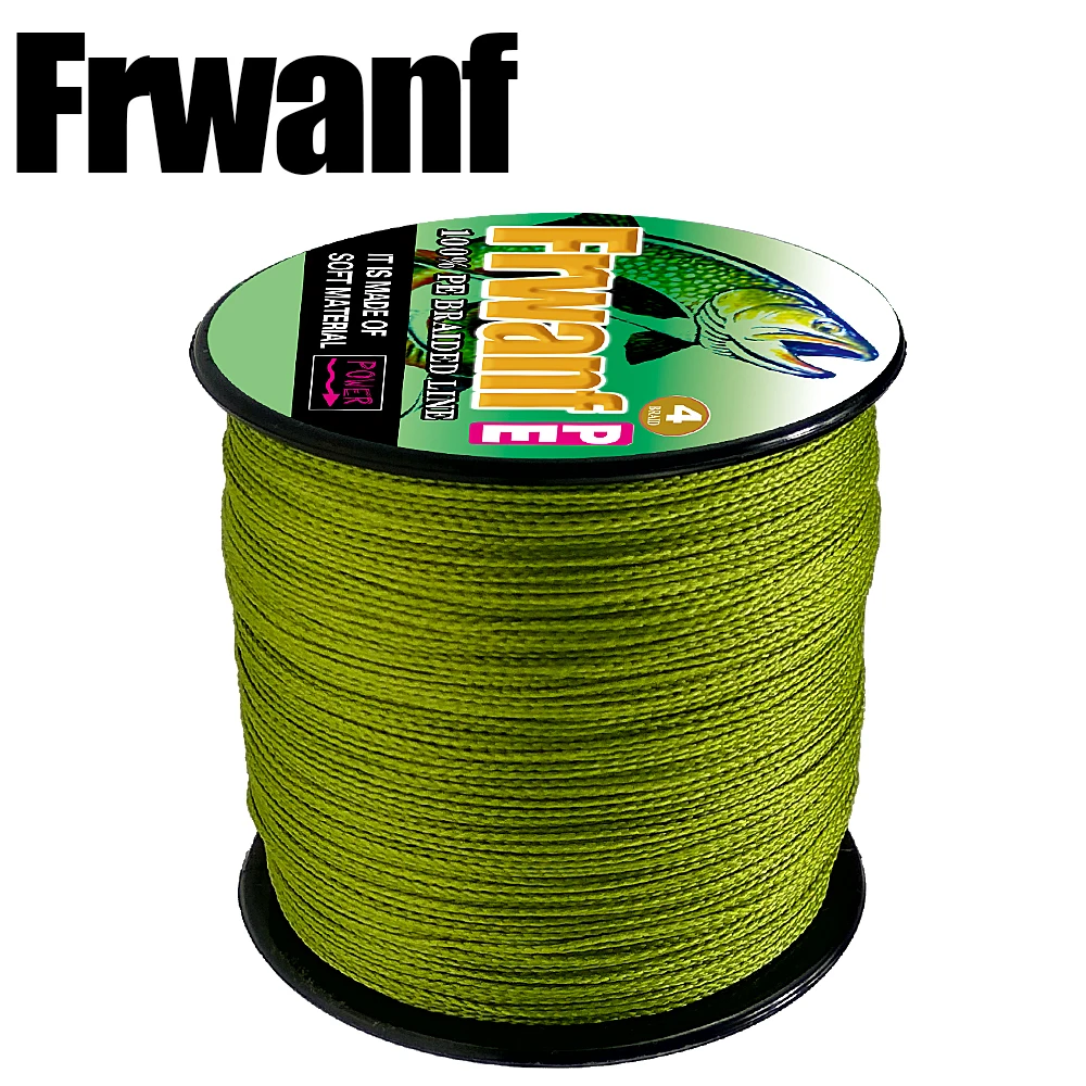 Frwanf 4 Braid Braided Fishing Line 500M 100M Super Strong Multifilament Fishing Lines 4 Strand Peach Essays Rope 2LB 100LB