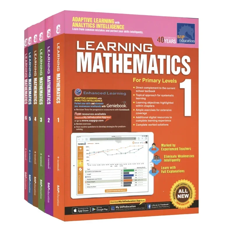 

Learn Math Books 1-3/4-6 Sap Learning Mathematics Book Grade Children Singapore Primary School Mathematics Textbook 3 Books