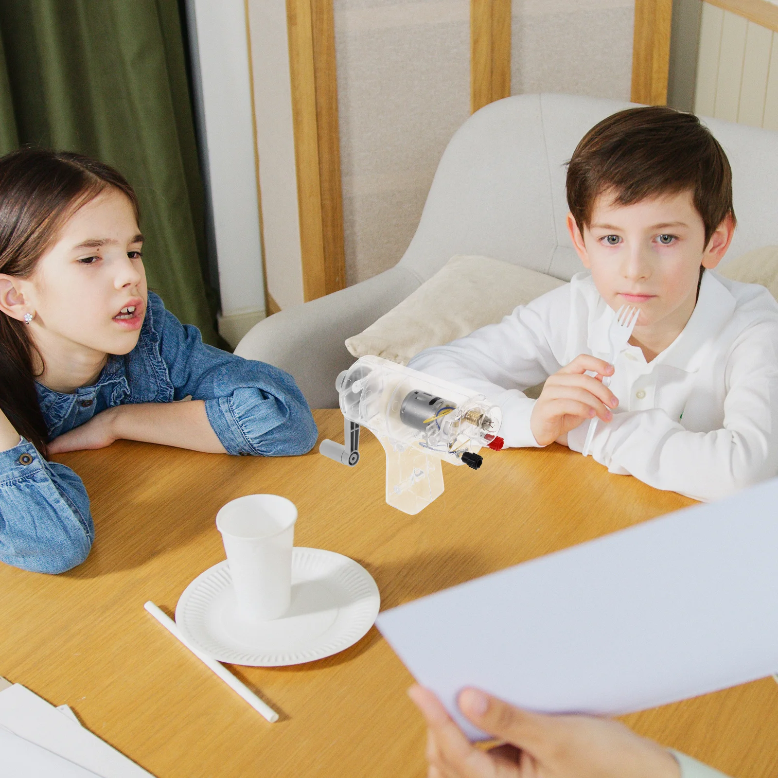 

Hand Crank Generator Transparent Science Kit For Physics Lab Portable Electricity Diy Kids Educational Power Kit