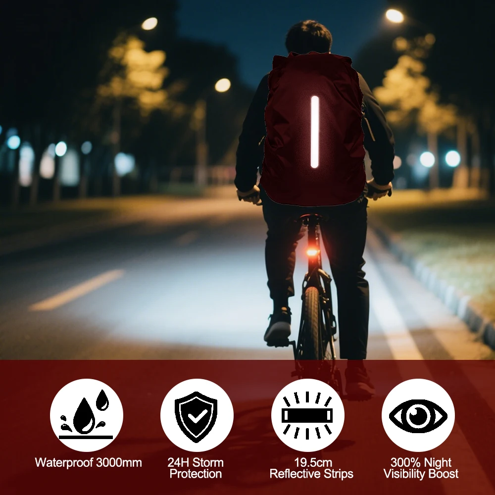 

Студенческая сумка, водонепроницаемый чехол, светоотражающий 10L-40L, портативный, только 60 г, для ночного предупреждения, велосипеда, мотоцикла, дождевик