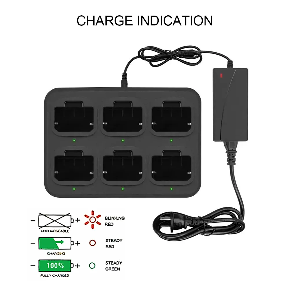 Quansheng-walkie-talkie Original, soporte de cargador de seis vías, Cargador rápido múltiple, batería de escritorio para Radios Quansheng UV-K5 UV-K6