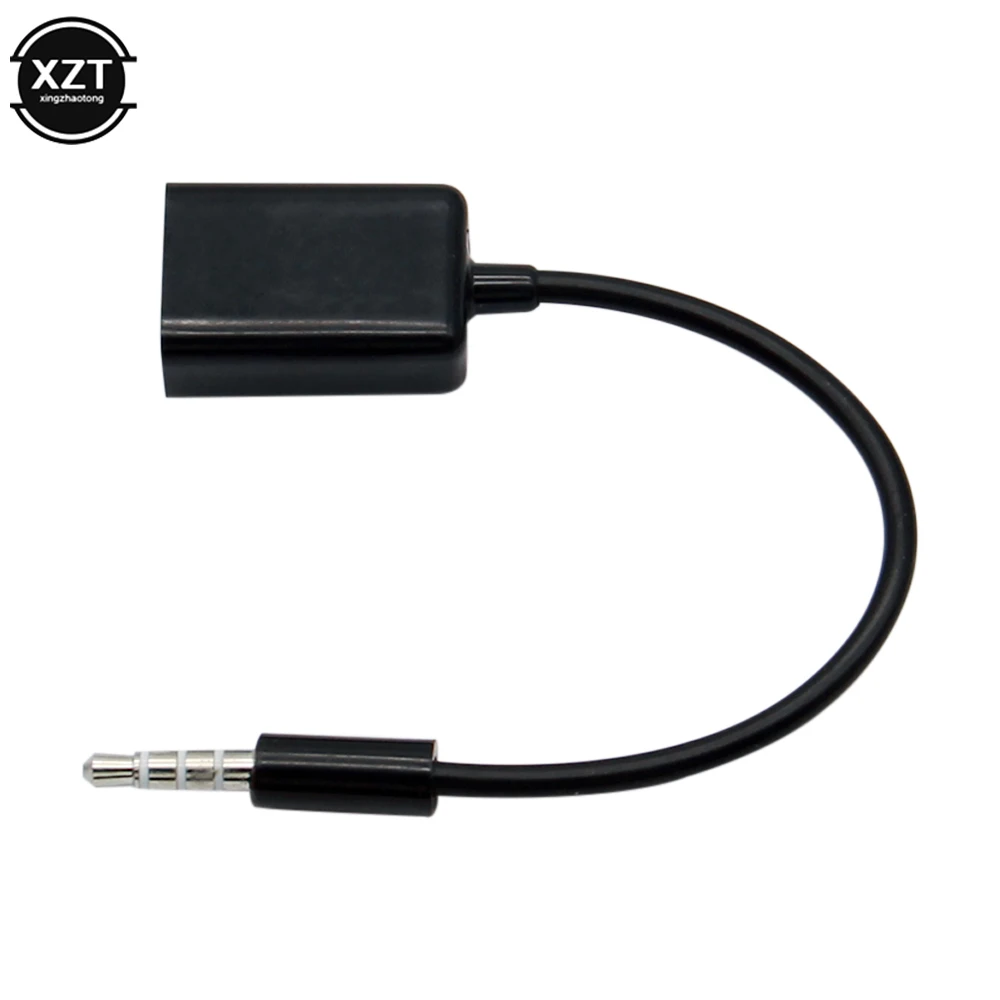 3.5mm Male AUX Audio Plug Jack To USB Extension Cable 2.0 Converter Cord Cable For Car MP3 CD player U Disk Music