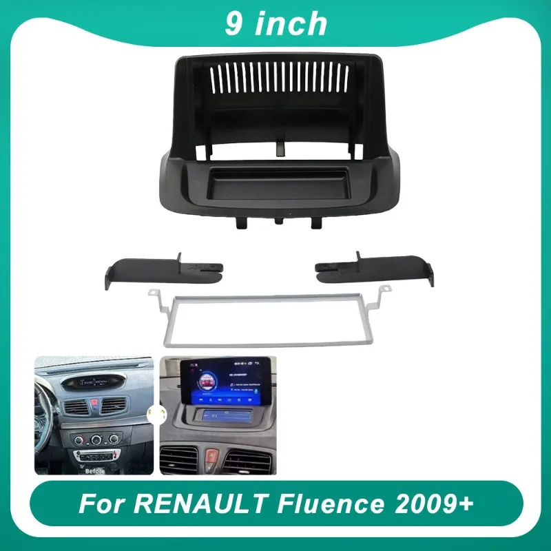 Marco embellecedor de radio para coche de 9 pulgadas para Renault Fluence 2009+ - Kit de montaje multimedia