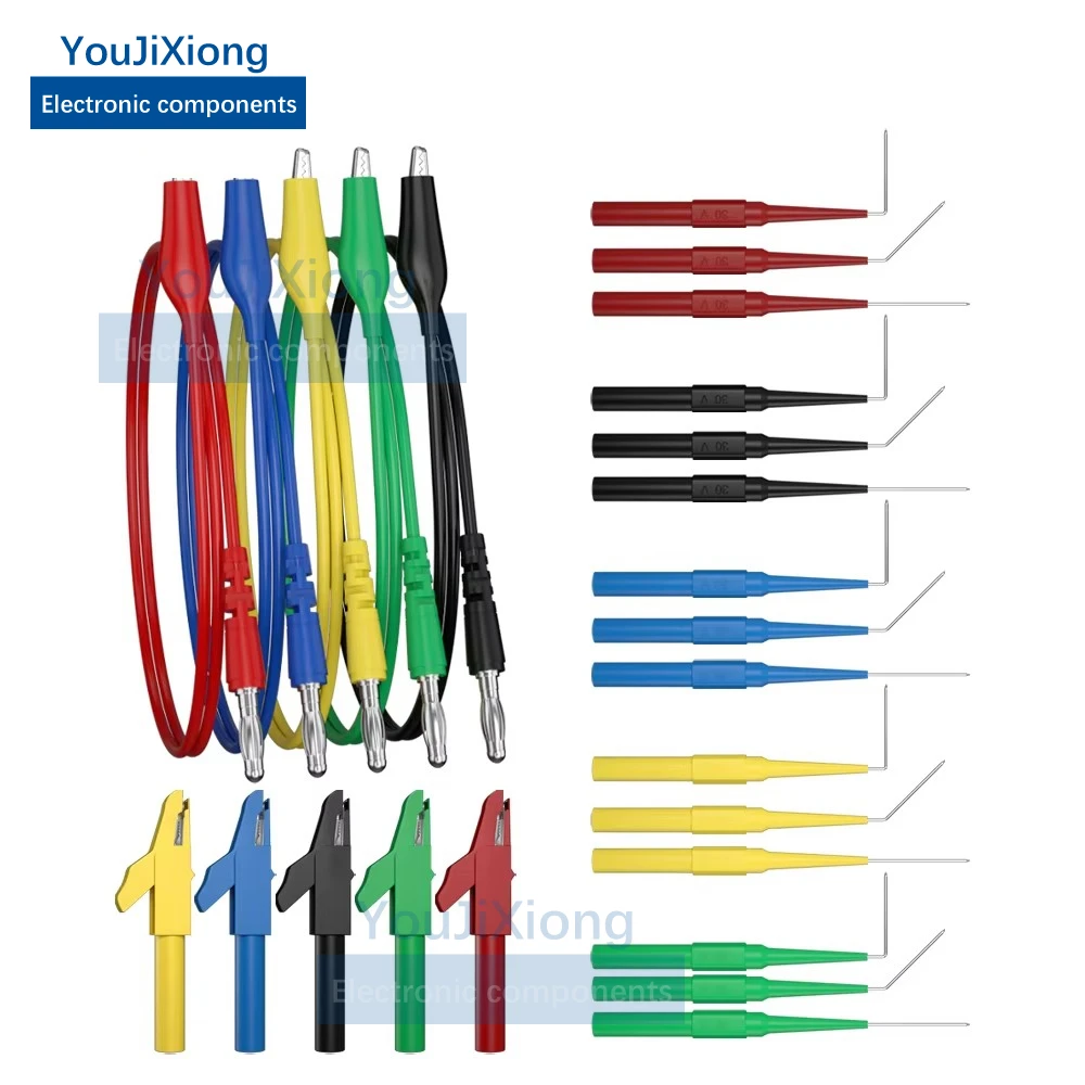 

Multimeter Test Lead Kit, Alligator Clip To 4MM Banana Plug Probe Electrical Tool