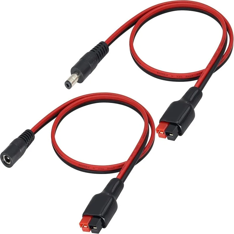 30A 12AWG Off‑Grid Solar DIY Cable Power Pole Connector to DC5525 DC5521 Plug for Solar Panel DC Connection Wiring