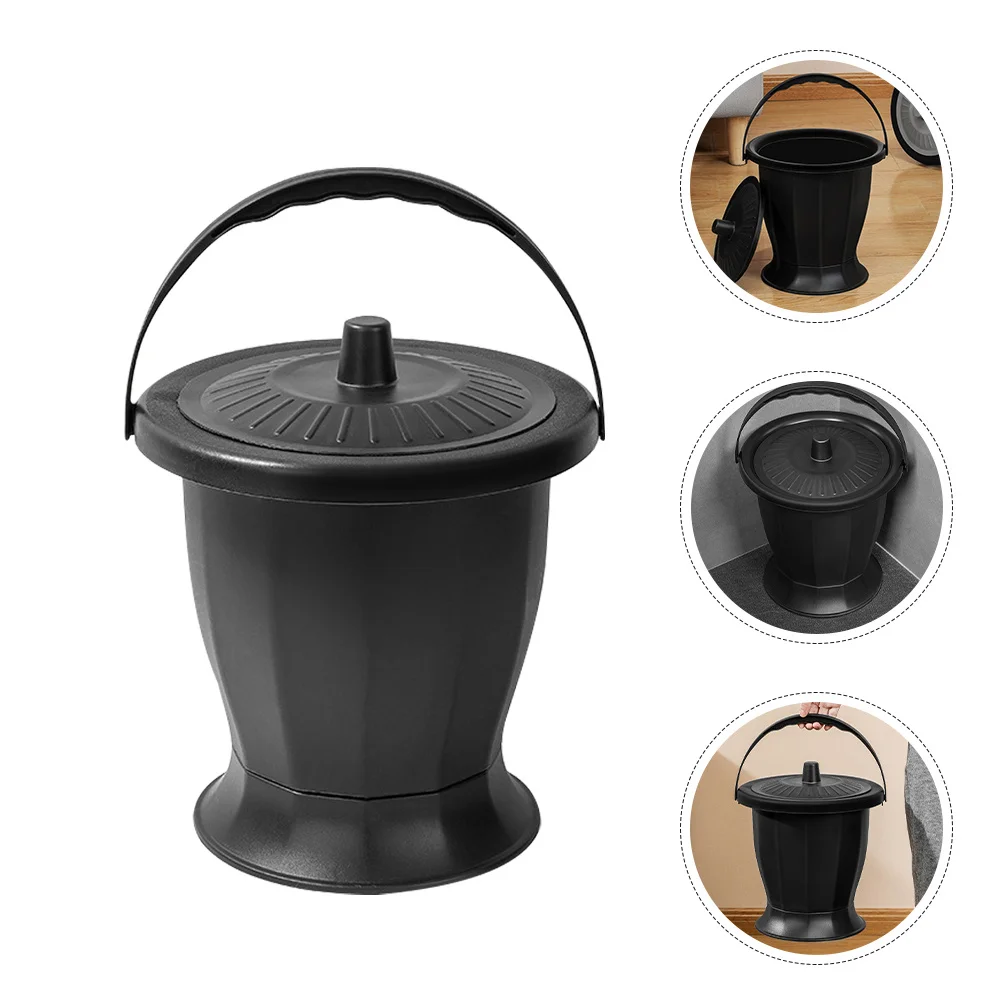 وعاء غرفة المرحاض المحمول للكبار مع غطاء سميك مادة البولي بروبيلين غير قابل للانزلاق دلو البول للتخييم المنزلي استخدام المسنين #1