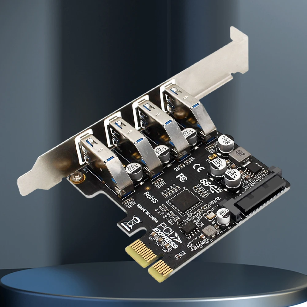 4 Port USB 3.0 PCI-E Expansion Card PCIe USB 3.0 HUB Adapter USB3.0 Controller USB3 PCIe PCI-E Extender Adapter Card for Desktop