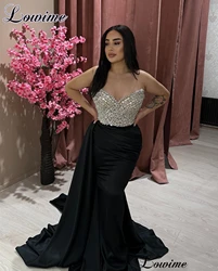 Simple Mermaid Cocktail Dresses Plus Size Sweetheart Crystals Boho Birthday Dresses Vestidos De Gala Arabic Prom Dresses