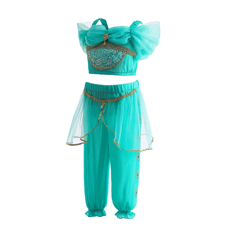 Jasmine Princess Sets Girls Cartoon Role Playing Costume Children Arab Princess Pagent Photography Clothes Luksusowe stroje