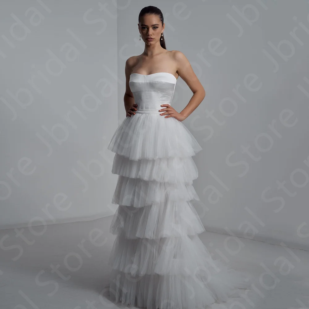 Customized Classic On Sale Wedding Dresses 2024 Bridal Gowns Tulle Tiered Skirt Bride Dresses Sweetheart Wedding Gowns White