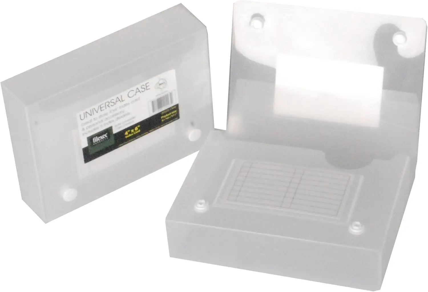 

Clear Index Card Case for 4x6 Cards, Pack of 2 with Colored Dividers, Moisture Resistant
