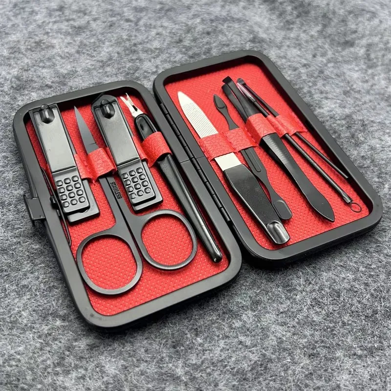 1 Set Nagelknipser Maniküre Edelstahl Maniküre Kit Nagel Set mit Box Schneider Pflege Kit Schönheit Werkzeuge Werkzeuge Tragbare Groomin