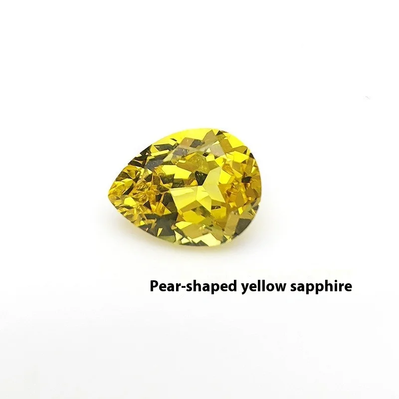 

Stone Pear-Shaped Drop-Shaped Laboratory Synthetic Yellow Sapphire Wholesale Artificial Recycled Yellow Sapphire