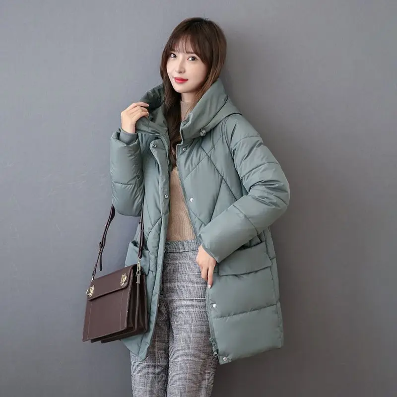 Down Jackets Female Winter Coat Women\'s Parkas Hooded Warm Winter Jacket Coat Cotton Padded Jacket Plus Size S-3XL