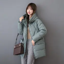 Down Jackets Female Winter Coat Women's Parkas Hooded Warm Winter Jacket Coat Cotton Padded Jacket Plus Size S-3XL